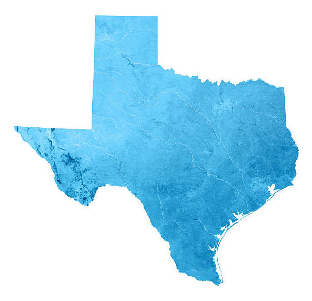 Texas topographic map
